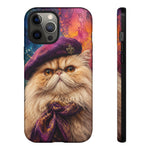 Persian Cat Beret Portrait Tough Phone Case - Painterly
