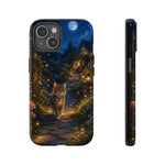 Moonlit Garden Cat Phone Case, Firefly Painterly Art Cover
