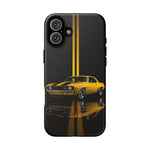 Yellow Camaro Z28 Phone Case, Classic Muscle Car Studio Stripe Cover
