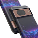 Retro Neon Mountains Phone Case | Vaporwave Galaxy Landscape