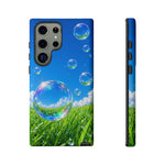 Bubbles Over Grass phone case | Tough Cover