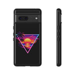 Synthwave Sunset Triangle Phone Case Retro Vaporwave Case