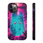 Neon Flamingo Pool Vaporwave Art Tough Phone Case