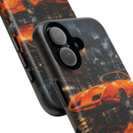 Orange Daytona Phone Case, Rainy City Night Muscle Car Tough Cover