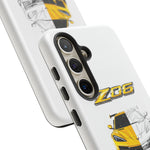 Z06 Corvette Phone Case, Yellow Sketch Reveal Chrome Cover