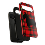 Scottish Terrier Silhouette Plaid Art Tough Phone Case