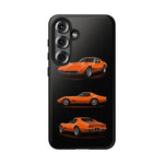 C3 Corvette Art Phone Case Orange, Three-View Vector Cover, Gift