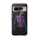 Neon Anatomical Skeleton Phone Case | Internal Displacement Art