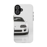 White MK4 Supra Phone Case, Retro 90s JDM Tough Cover for Car Enthusiasts