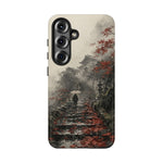 Autumn Temple Steps phone case | Japanese watercolor landscape cover