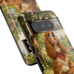 Cocker Spaniel Picnic Scene phone case | vintage dog art