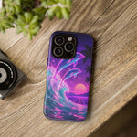 Neon Dolphin Ocean Vaporwave Art Tough Phone Case