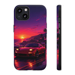 FD RX-7 Retro Sunset Sports Car Tough Case | Neon Vaporwave Beach Drive