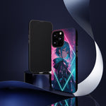 Anime Girl Phone Case Teal, Neon Kanji Calm Gradient Tough Cover