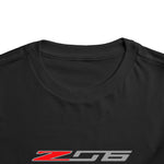 Z06 Silver Rear View Graphic Toddler T-Shirt Muscle Car Tee