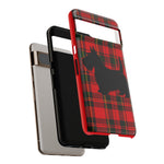 Scottish Terrier Silhouette Plaid Art Tough Phone Case