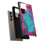 Neon Flamingo Pool Vaporwave Art Tough Phone Case