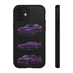 Purple R33 Skyline GTR JDM Sports Car Phone Case Tough Multi View