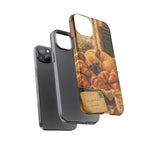 Sleeping French Bulldog with Croissants phone case | cute bakery scene