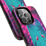 Neon Flamingo Pool Vaporwave Art Tough Phone Case