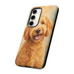 Goldendoodle Fluffy Curls Portrait Art Tough Phone Case