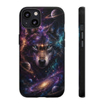 Cosmic Wolf Phone Case, Galaxy Nebula Portrait Tough Cover, Gift