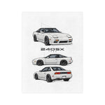 240SX 1989 JDM Car Illustration Blanket | 240 SX Microfiber Throw