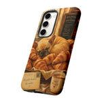 Sleeping French Bulldog with Croissants phone case | cute bakery scene