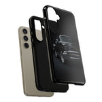 Black 1957 Chevy Bel Air Chrome Front Tough Phone Case for Classic Car Fans
