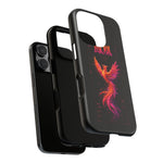 Glitch Phoenix Rising Art Tough Phone Case - Orange Pink Neon