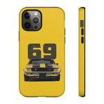 1969 Camaro Z28 Yellow Front View Muscle Car Tough Phone Case