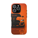 Orange Mustang Art Phone Case, GT500 American Muscle Car Tough Cover for Male
