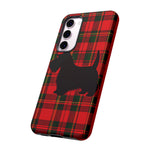 Scottish Terrier Silhouette Plaid Art Tough Phone Case