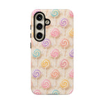 Pastel Swirl Lollipops Tough Case | Candy Pattern Phone Cover