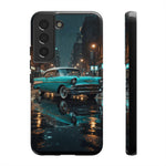 Vintage Teal 1957 Bel Air Classic Car Tough Case | Retro Rainy City Phone Cover