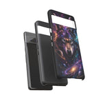 Cosmic Wolf Phone Case, Galaxy Nebula Portrait Tough Cover, Gift