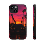 Matte Black Challenger Sunset Tough Phone Case - Palm Silhouette