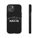 MX-5 Miata White Side Silhouette Tough Phone Case Cover Gift