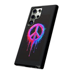 Glitch Peace Sign Phone Case, RGB Melt Digital Art Tough Cover, Gift