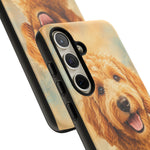 Goldendoodle Fluffy Curls Portrait Art Tough Phone Case