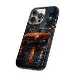 Orange Datsun 240Z on Rainy City Street phone case | Tough Cases
