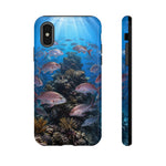 Snapper Reef Phone Case, Sunlit School Ocean Fishing Tough Cover