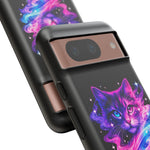 Galaxy Cat Cosmic Swirl Vaporwave Phone Case Mystical Tough Case
