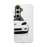 White C6 Z06 Front View tough phone case for Sports Car Drivers
