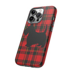 Scottish Terrier Silhouette Plaid Art Tough Phone Case
