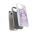 Pastel Cat Phone Case, Headphones Glitch Color Block Cover