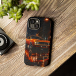Orange Cuda Phone Case, Rainy City Night Muscle Car Tough Cover