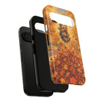 Yorkshire Terrier Jumping in Autumn Leaves Tough Case | Fall Dog Phone Cover