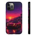 FD RX-7 Retro Sunset Sports Car Tough Case | Neon Vaporwave Beach Drive