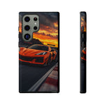 Orange C8 Z06 Flat Plane V8 Speed Art Tough Phone Case